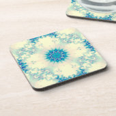 Frostes Wasser Frostig Blaue Winterschneeflocke Getränkeuntersetzer (Linke Seite)