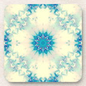 Frostes Wasser Frostig Blaue Winterschneeflocke Getränkeuntersetzer (Vorderseite)