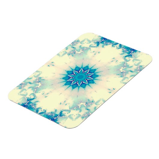 Frostes Wasser Frostig Blaue Winterschneeflocke Magnet (Linke Seite)