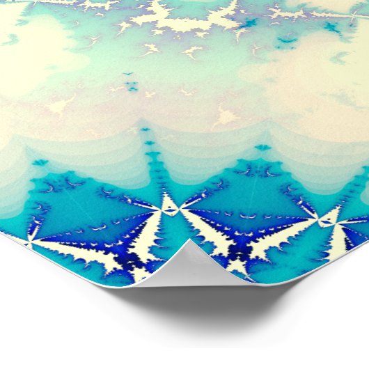 Frostes Wasser Frostig Blaue Winterschneeflocke Poster (Ecke)