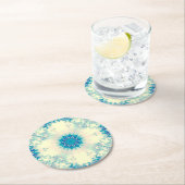 Frostes Wasser Frostig Blaue Winterschneeflocke Runder Pappuntersetzer (Vor Ort)