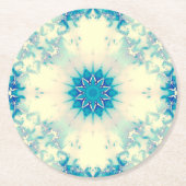 Frostes Wasser Frostig Blaue Winterschneeflocke Runder Pappuntersetzer (Vorderseite)