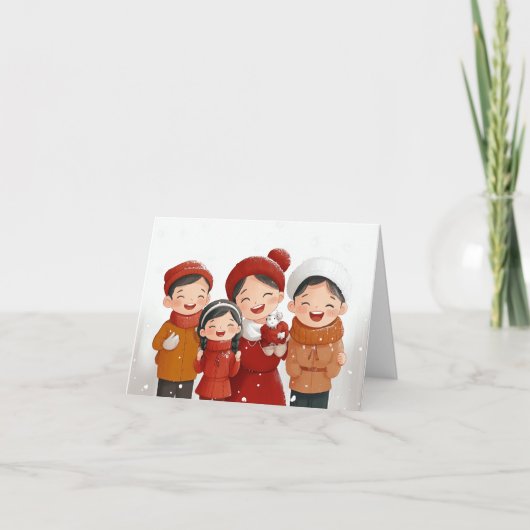 Frostfeste Feiertagskarte (Vorderseite)