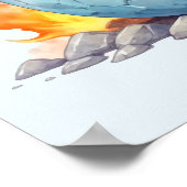Frostfire-Hatchling Blauer Drache Fantasy Poster (Ecke)