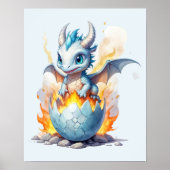 Frostfire-Hatchling Blauer Drache Fantasy Poster (Vorne)