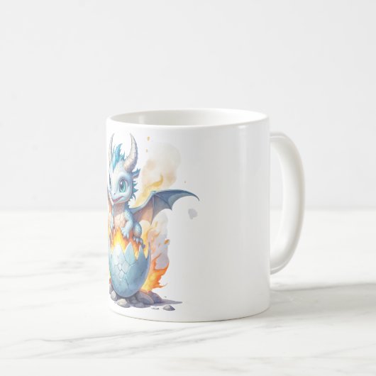 Frostfire Hatchling Blue Dragon Fantasy Kaffeetasse (VorderseiteRechts)
