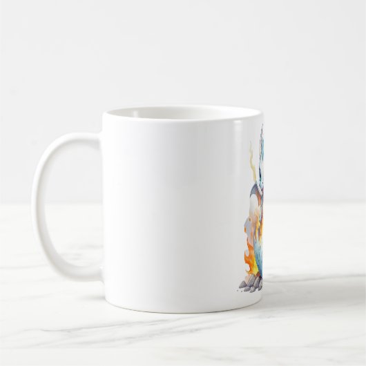 Frostfire Hatchling Blue Dragon Fantasy Kaffeetasse (Links)