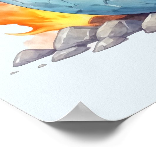 Frostfire Hatchling Blue Dragon Fantasy Poster (Ecke)