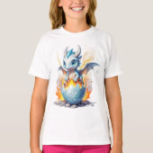 Frostfire Hatchling Blue Dragon Girls' T-Shirt (Vorderseite)
