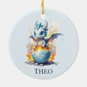 Frostfire Hatchling Personalisiert Dragon Keramik Ornament (Hinten)