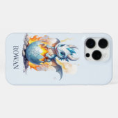 Frostfire-Hatchling Personalisierter blauer Drache iPhone Hülle (Rückseite (Horizontal))