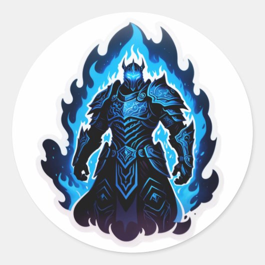 Frostfire Shadow Knight – Blue Inferno Edition Runder Aufkleber (Vorderseite)