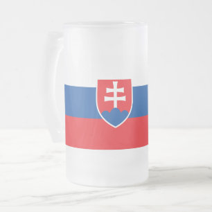 Frostglas-Tasse mit der Flagge der Slowakei Mattglas Bierglas
