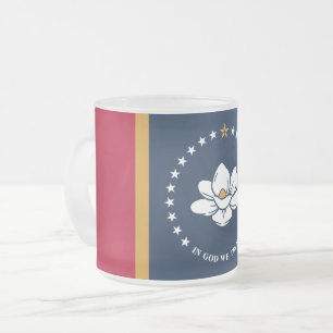 Frostierter kleiner Glaskrug mit Flagge von Missis Mattglastasse
