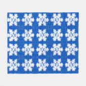Frostig blaue Nordpol-Schneeflocken | funkelnder S Fleecedecke (Vorderseite (Horizontal))