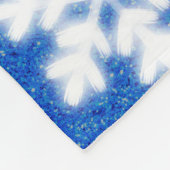 Frostig blaue Nordpol-Schneeflocken | funkelnder S Fleecedecke (Ecke)