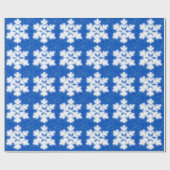 Frostig blaue Nordpol-Schneeflocken | funkelnder S Geschenkpapier (Flach)