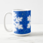 Frostig blaue Nordpol-Schneeflocken | funkelnder S Kaffeetasse (Links)