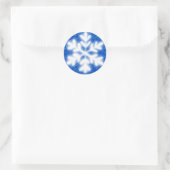 Frostig blaue Nordpol-Schneeflocken | funkelnder S Runder Aufkleber (Tasche)