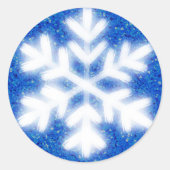 Frostig blaue Nordpol-Schneeflocken | funkelnder S Runder Aufkleber (Vorderseite)
