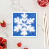 Frostig blaue Nordpol-Schneeflocken | funkelnder S Serviette (Beispiel)