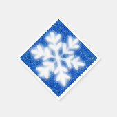 Frostig blaue Nordpol-Schneeflocken | funkelnder S Serviette (Ecke)