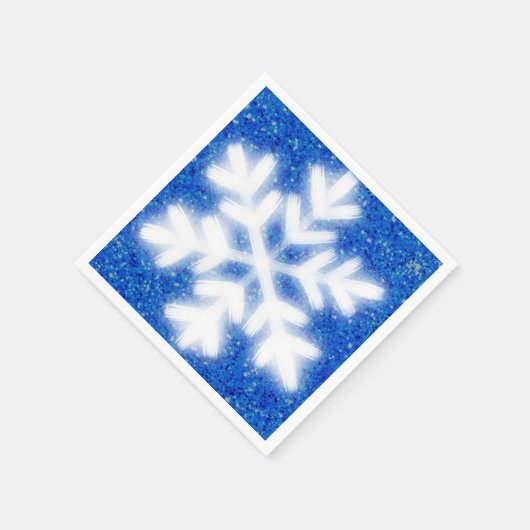 Frostig blaue Nordpol-Schneeflocken | funkelnder S Serviette (Ecke)