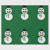Frostig das grüne Umschlagpapier für den Schneeman Geschenkpapier (Flach)
