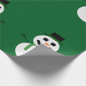 Frostig das grüne Umschlagpapier für den Schneeman Geschenkpapier (Ecke)