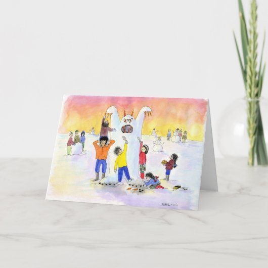 Frostig der abscheuliche Schneemann Feiertagskarte (Vorderseite)