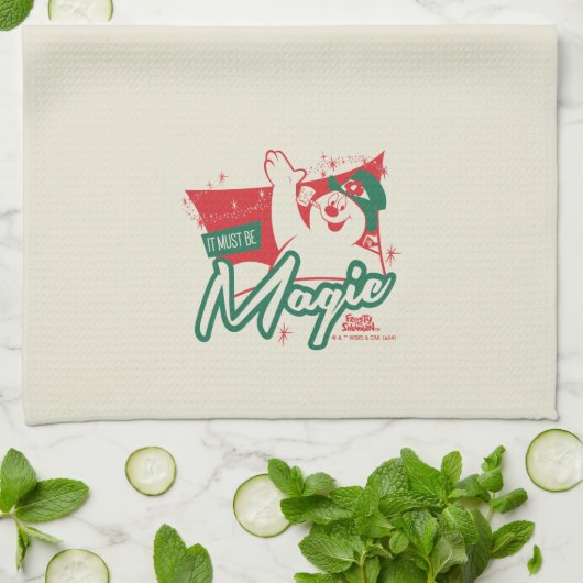 Frostig der Schneemann - Es muss magisch sein Geschirrtuch (Gefaltet)