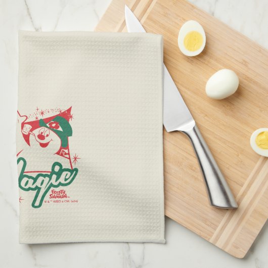 Frostig der Schneemann - Es muss magisch sein Geschirrtuch (Viertel Falte)