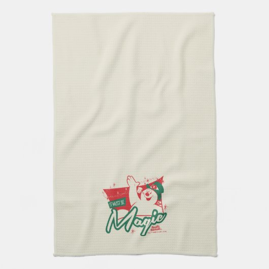 Frostig der Schneemann - Es muss magisch sein Geschirrtuch (Vertikal)