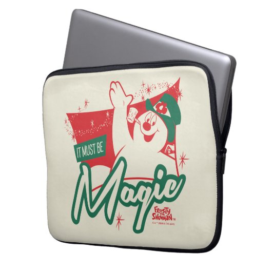Frostig der Schneemann - Es muss magisch sein Laptopschutzhülle (Vorderseite Links)