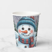 Frostig der Schneemann-Papiertasse Pappbecher (Rückseite)