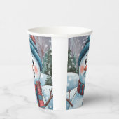 Frostig der Schneemann-Papiertasse Pappbecher (Rechts)