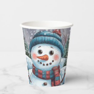 Frostig der Schneemann-Papiertasse Pappbecher