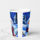 Frostig der Schneemann-Papiertasse Pappbecher (Rechts)