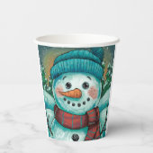 Frostig der Schneemann-Papiertasse Pappbecher (Rückseite)