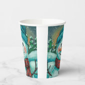 Frostig der Schneemann-Papiertasse Pappbecher (Links)