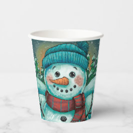Frostig der Schneemann-Papiertasse Pappbecher