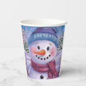 Frostig der Schneemann-Papiertasse Pappbecher (Rückseite)