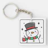 Frostig der Schneemann Schlüsselanhänger (Vorderseite)