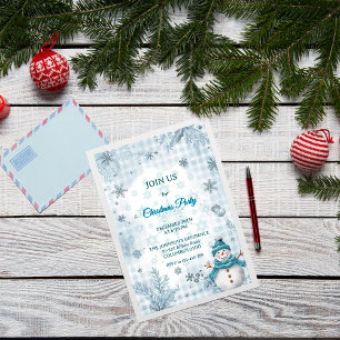 Frostig elegante blaue und weiße frostige Weihnach Einladung