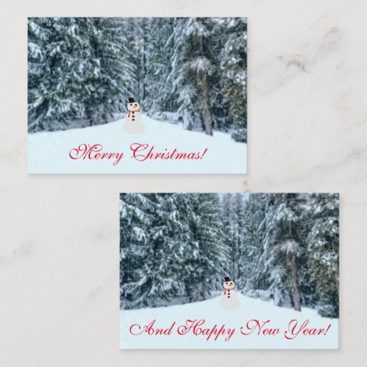 Frostig in der Weihnachtskarte des Waldes Mitteilungskarte (Vorne/Hinten)