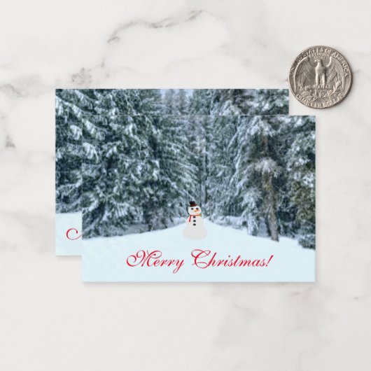 Frostig in der Weihnachtskarte des Waldes Mitteilungskarte (Vorderseite/Rückseite Beispiel)