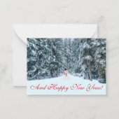 Frostig in der Weihnachtskarte des Waldes Mitteilungskarte (Rückseite)