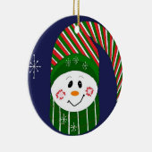 Frostig in gestreiftem Hut und Scarf Keramikornament (Rechts)