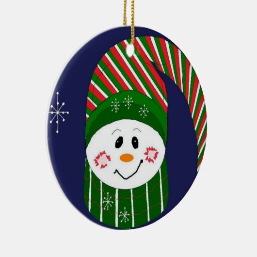 Frostig in gestreiftem Hut und Scarf Keramikornament (Rechts)