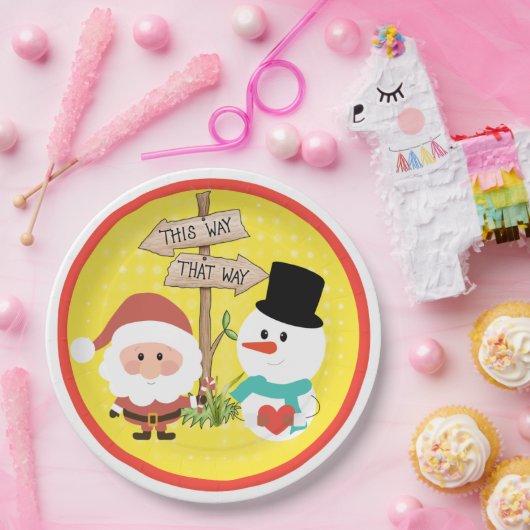Frostig oder Santa? Wie geht es zu Weihnachten? Pl Pappteller (Party)